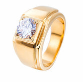 Fashion Simple Korean Version Men's Zircon Ring Foreign Trade Titanium Steel Ring Wholesale