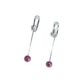 Enamel Purple Mini Pearl Dorp Earrings