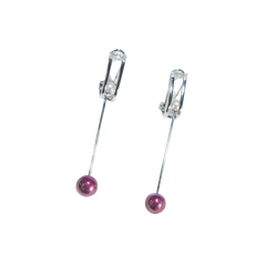 Enamel Purple Mini Pearl Dorp Earrings