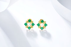 Enamel Kaleidoscope Square Studs