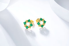 Enamel Kaleidoscope Square Studs