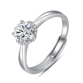 Flower Halo 1.0 Carat Round Cut Moissanite Engagement Ring
