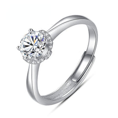 Flower Halo 1.0 Carat Round Cut Moissanite Engagement Ring