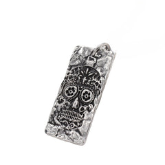 Halloween Mexican Skull Rectangle Titanium Steel Pendant for Men