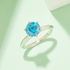 2.0 Carat Round Moissanite Engagement Ring