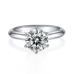 2.0 Carat Round Moissanite Engagement Ring