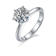 2.0 Carat Round Moissanite Engagement Ring
