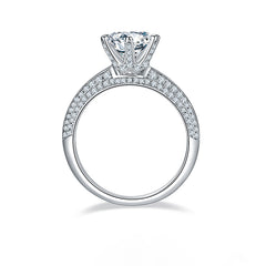 2.0 Carat Round Moissanite Cathedral Engagement Ring