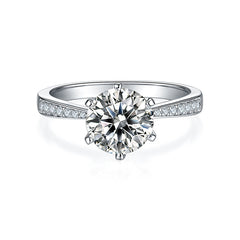 Classic 2.0 Carat Moissanite Cathedral Engagement Ring