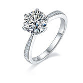 Classic 2.0 Carat Moissanite Cathedral Engagement Ring