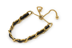Classic Golden Leather Bracelet