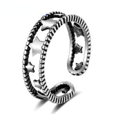 Vintage Star Hollow Silver Ring