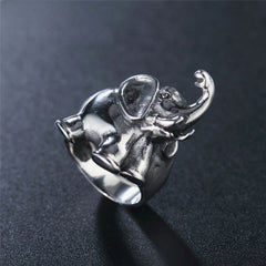 Elephant Titanium Steel Ring for Men