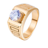 Foreign Trade Simple Fashion Titanium Steel Ring Men's Wedding Party Simple Zircon Ring