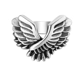 Wholesale of Foreign Trade Jewelry Personalized Angel Wings Victory Goddess Retro Titanium Steel Ring