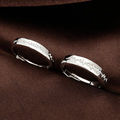 Heartbeat Silver Couple Ring for Women