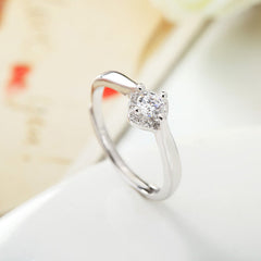 3A Zircon Soleste Halo Silver Ring for Women