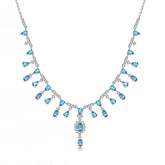 Banquet Jewelry Natural Gemstones Short Tassels Silver Necklace