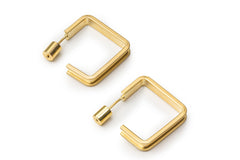 Golden or Silver Block Style Hoops