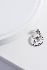 Cream Donut Enamel Silver Pendant