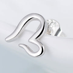 Hollow Heart Silver Studs Earrings for Women