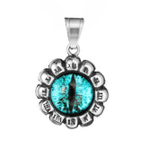Halloween Skull Roman Numerals Devil's Eye Titanium Steel Pendant for Men