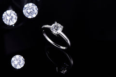 Classic Round Cut Moissanite Engagement Ring