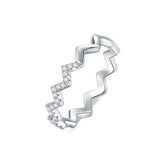 S925 Geometric Lightning Simple Micro-inlaid Zircon Ring Female Online Celebrity Girl Ins Cold Wind Index Finger Ring