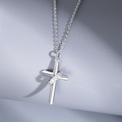 Cross Pendant Silver Necklace for Women