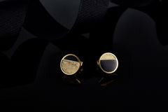 Circle Black Enamel Stud Earrings