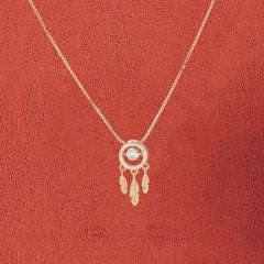 Dream Catche with Round Zircon Pendant Silver Necklace for Women