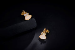Golden Vintage Skirt Enamel Earrings for Women
