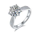 3.0 Carat Moissanite Double Row Cathedral Ring