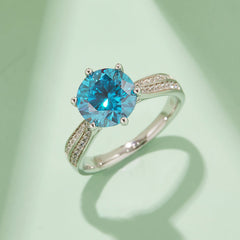 3.0 Carat Moissanite Double Row Cathedral Ring