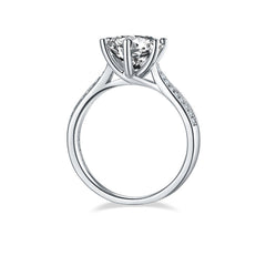 3.0 Carat Moissanite Double Row Cathedral Ring