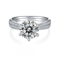 3.0 Carat Moissanite Double Row Cathedral Ring