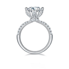 Flower Six Prongs 3.0 Carat Moissanite Ring
