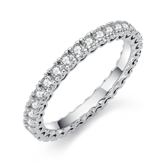 Full Round Cut Moissanite Eternity Ring