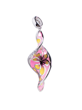 Spiral Shape Pink Enamel Silver Pendant