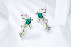 Phoenix Wings Enamel Drop Earrings