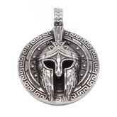 Knight Mask Helmet Round Disk Titanium Steel Pendant for Men