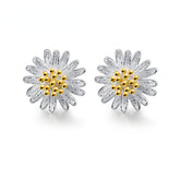 Daisy Flower Silver Studs Earrings for Women