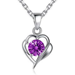 (Pendant Only) Heart with Colourful Round Zircon Silver Pendant for Women