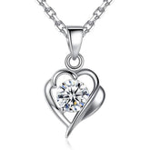 (Pendant Only) Heart with Colourful Round Zircon Silver Pendant for Women