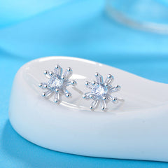 Chrysanthemum Silver Studs Earrings for Women