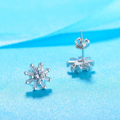 Chrysanthemum Silver Studs Earrings for Women