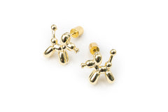 Puppy Balloon Studs - Golden Studs for Women