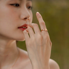 Marquise Shape Pink Crystal Opening Silver Ring