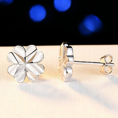 Four-leaf Clover Silver Studs Earrings for Women