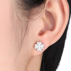 Four-leaf Clover Silver Studs Earrings for Women